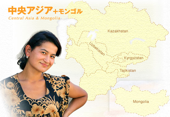 中央アジアイメージと地図